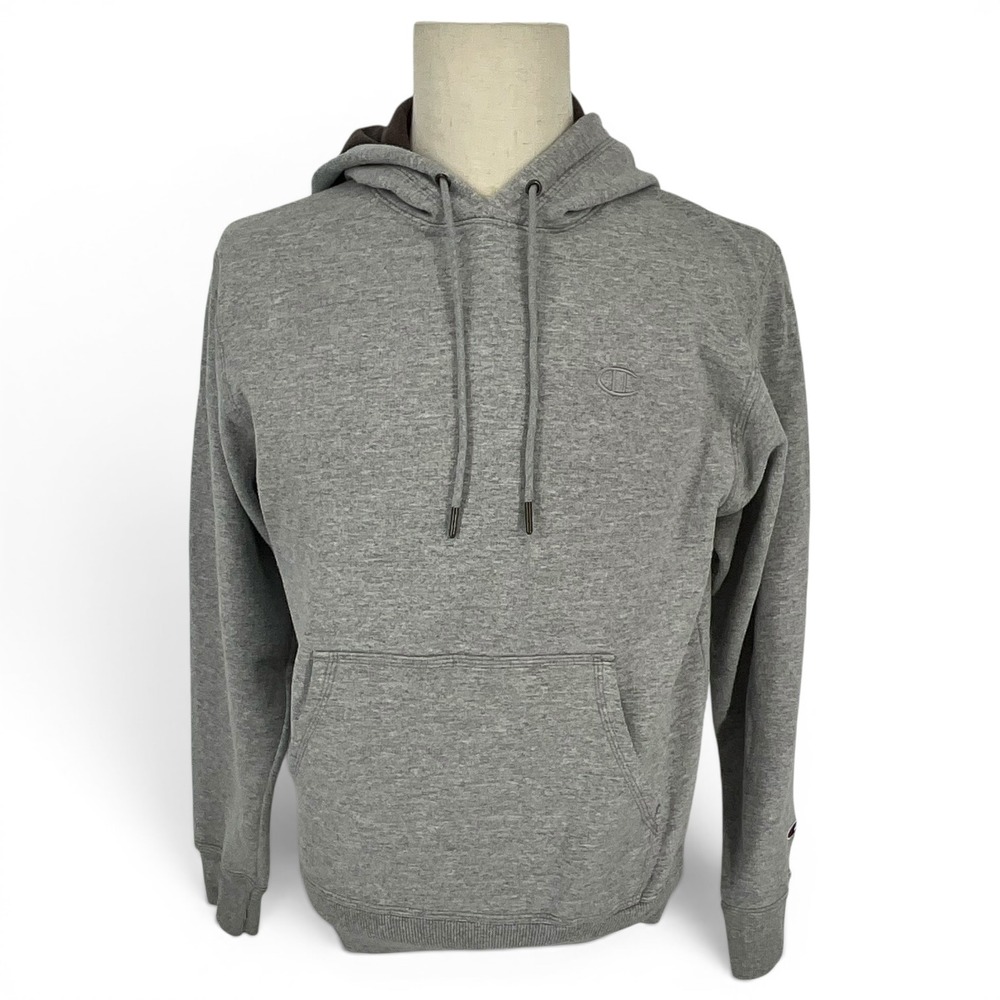 Champion Mens Authentic Athleticwear Heather Gray Pullover Hoodie Small